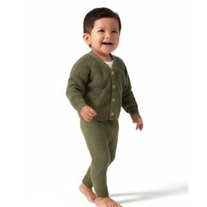 Modern Movements by Gerber Unisex Knit Cardigan and Jogger Pants Size 18 months